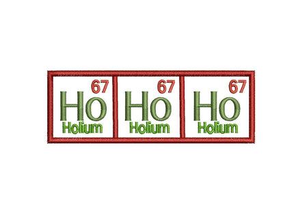 Christmas Santa Ho Ho Ho Periodic Table of Elements Machine Embroidery Design, 2 sizes, 4x4 and 5x7 hoop, santa embroidery design