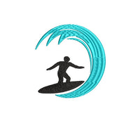 Surf Machine Embroidery Design, 2 sizes, surfing embroidery design, surf embroidery design, surfer embroidery design, surfing pattern