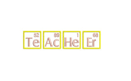 Small Teacher Machine Embroidery Design, Periodic Table of Elements embroidery design, science embroidery, 4x4 hoop, Teacher embroidery gift - sproutembroiderydesigns