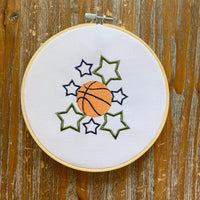 Basketball Machine Embroidery Design, 4x4 and 5x7 hoop, basketball embroidery design, basketball design, basketball embroidery pattern - sproutembroiderydesigns