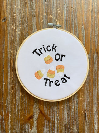 Halloween Trick or Treat Candy Corn Machine Embroidery Design, Halloween embroidery design