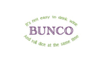 Bunco Machine Embroidery Design /2 sizes/ It's Not Easy To Drink Wine & Roll Dice At The Same Time, bunco embroidery design, bunco pattern