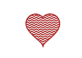 Chevron Heart Machine Embroidery Design, heart embroidery, heart embroidery pattern, chevron heart design, anniversay design, wedding design - sproutembroiderydesigns