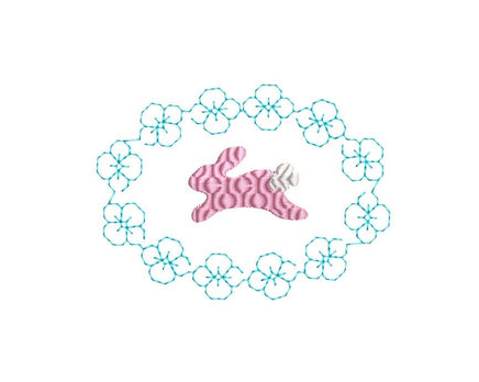 Easter Bunny in Egg Machine Embroidery Design