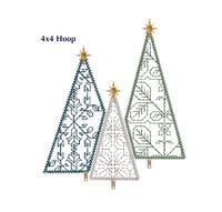 Three Forest Christmas Trees Machine Embroidery Design, 2 sizes, 4x4 and 5x7 hoop, Christmas tree embroidery design, Christmas towel design - sproutembroiderydesigns