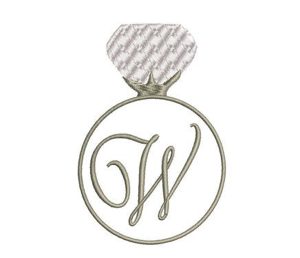 Diamond Ring Monogram Frame Border Machine Embroidery Design - sproutembroiderydesigns