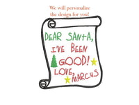 Personalized Santa Letter Christmas Embroidery Design, 2 sizes, 4x4 and 5x7 hoop, Custom embroidery design, Christmas machine embroidery