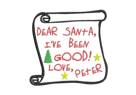 Personalized Santa Letter Christmas Embroidery Design, 2 sizes, 4x4 and 5x7 hoop, Custom embroidery design, Christmas machine embroidery
