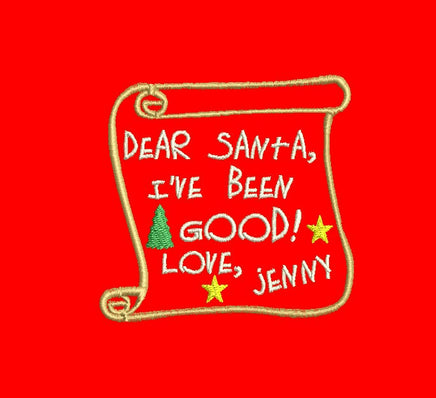 Personalized Santa Letter Christmas Embroidery Design, 2 sizes, 4x4 and 5x7 hoop, Custom embroidery design, Christmas machine embroidery