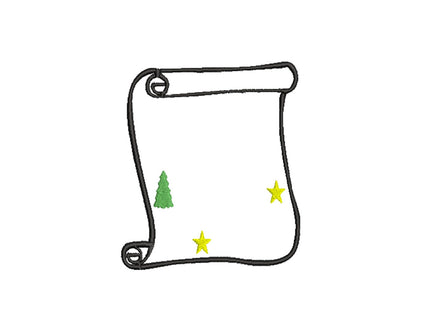 Blank Santa Letter Christmas Embroidery Design, 2 sizes, 4x4 and 5x7 hoop, Christmas List embroidery design, Christmas machine embroidery