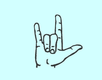 I Love You Sign Language Machine Embroidery Design, I Love you embroidery design, love embroidery pattern - sproutembroiderydesigns