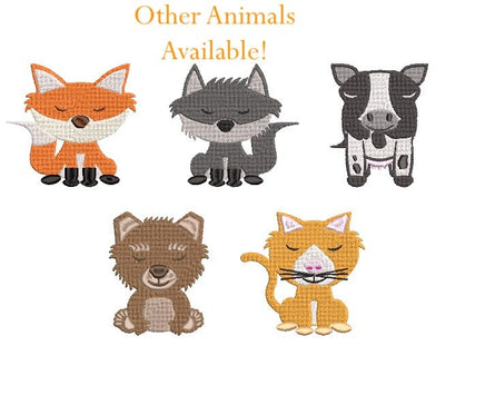 Wolf Machine Embroidery Design, nursery embroidery design, 4x4 hoop