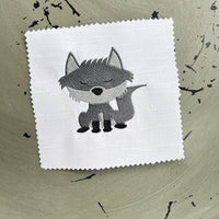 Wolf Machine Embroidery Design, nursery embroidery design, 4x4 hoop