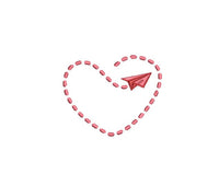 Heart Plane Machine Embroidery Design, airplane embroidery design, heart embroidery design, anniversary embroidery design, wedding embroider