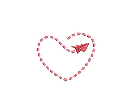 Heart Plane Machine Embroidery Design, airplane embroidery design, heart embroidery design, anniversary embroidery design, wedding embroider