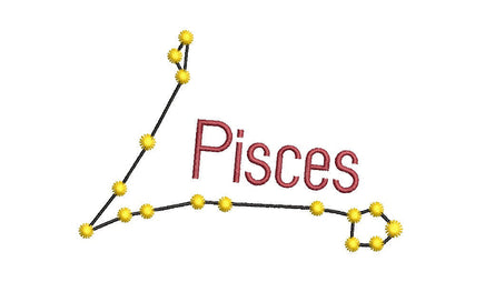 Horoscope Pisces Machine Embroidery Design - sproutembroiderydesigns