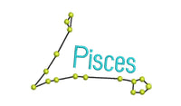 Horoscope Pisces Machine Embroidery Design - sproutembroiderydesigns