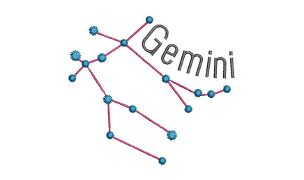 Horoscope Gemini Machine Embroidery Design - sproutembroiderydesigns