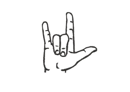 I Love You Sign Language Machine Embroidery Design, I Love you embroidery design, love embroidery pattern - sproutembroiderydesigns