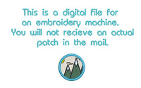ITH Mountain Patch Machine Embroidery Design, Patch embroidery design, Colorado patch design, Mountain patch, In The Hoop Embroidery Design