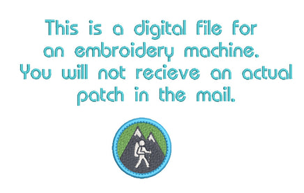 ITH Hiker Patch Machine Embroidery Design, Patch embroidery design, Colorado patch, Hiking patch design, In The Hoop Embroidery Design