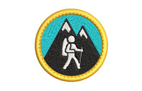 ITH Hiker Patch Machine Embroidery Design, Patch embroidery design, Colorado patch, Hiking patch design, In The Hoop Embroidery Design