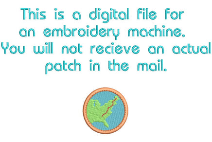 ITH Appalachian Trail Patch Machine Embroidery Design, Appalachian Trail embroidery design, Hiking design, In The Hoop Embroidery Design