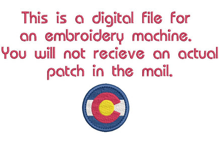 ITH Colorado Flag Patch Machine Embroidery Design, Colorado Patch embroidery design, Patch design, Flag patch, In The Hoop Embroidery Design