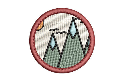 ITH Mountain Patch Machine Embroidery Design, Patch embroidery design, Colorado patch design, Mountain patch, In The Hoop Embroidery Design
