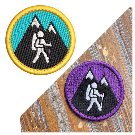 ITH Hiker Patch Machine Embroidery Design, Patch embroidery design, Colorado patch, Hiking patch design, In The Hoop Embroidery Design