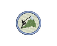ITH Mountain Climber Patch Machine Embroidery Design, Patch embroidery design, Hiking patch design, In The Hoop Embroidery Design, Climbing