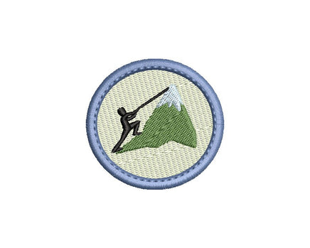 ITH Mountain Climber Patch Machine Embroidery Design, Patch embroidery design, Hiking patch design, In The Hoop Embroidery Design, Climbing