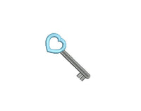 Heart Key Embroidery Machine Embroidery Design, key embroidery design, new home embroidery, valentine embroidery design, 4x4 hoop