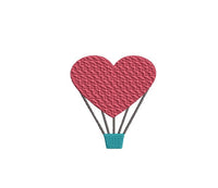 Heart Hot Air Balloon Machine Embroidery Design