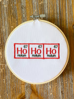 Christmas Santa Ho Ho Ho Periodic Table of Elements Machine Embroidery Design, 2 sizes, 4x4 and 5x7 hoop, santa embroidery design