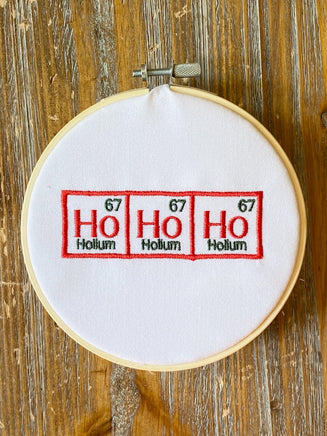 Christmas Santa Ho Ho Ho Periodic Table of Elements Machine Embroidery Design, 2 sizes, 4x4 and 5x7 hoop, santa embroidery design