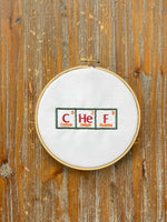 Chef Periodic Table of Elements Embroidery Design, 2 sizes, chef embroidery design, chef towel embroidery, apron embroidery design, 4x4, 5x7