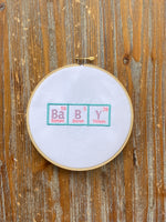 Baby Periodic Table of Elements Machine Embroidery Design-4x4 hoop, teacher baby embroidery gift, science teacher, bib / burp cloth design