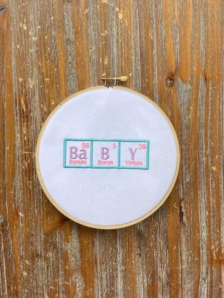 Baby Periodic Table of Elements Machine Embroidery Design-4x4 hoop, teacher baby embroidery gift, science teacher, bib / burp cloth design