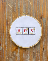 HIS and HERS Periodic Table of Elements Embroidery Design, 2 sizes, 4x4, 5x7 hoop, Bath Towel Embroidery