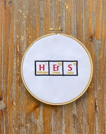 HIS and HERS Periodic Table of Elements Embroidery Design, 2 sizes, 4x4, 5x7 hoop, Bath Towel Embroidery