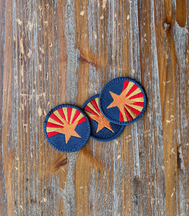 ITH Arizona Flag Patch Machine Embroidery Design, Arizona Patch embroidery design, Patch design, Flag patch, In The Hoop Embroidery Design