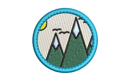 ITH Mountain Patch Machine Embroidery Design, Patch embroidery design, Colorado patch design, Mountain patch, In The Hoop Embroidery Design