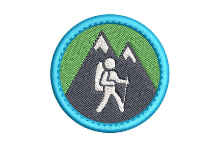 ITH Hiker Patch Machine Embroidery Design, Patch embroidery design, Colorado patch, Hiking patch design, In The Hoop Embroidery Design
