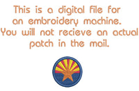 ITH Arizona Flag Patch Machine Embroidery Design, Arizona Patch embroidery design, Patch design, Flag patch, In The Hoop Embroidery Design