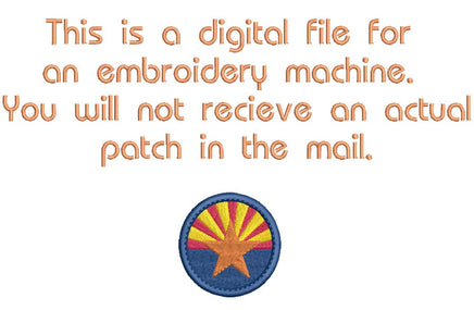 ITH Arizona Flag Patch Machine Embroidery Design, Arizona Patch embroidery design, Patch design, Flag patch, In The Hoop Embroidery Design