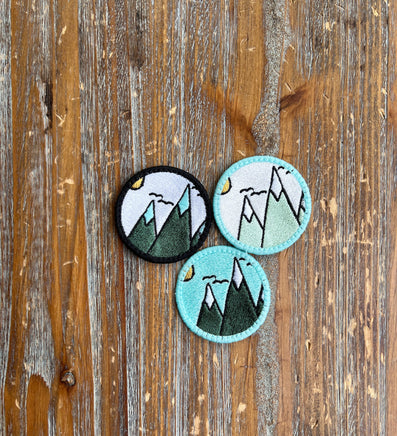 ITH Mountain Patch Machine Embroidery Design, Patch embroidery design, Colorado patch design, Mountain patch, In The Hoop Embroidery Design