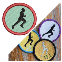 Running Patch Embroidery Design, 3 designs, Runner Patch embroidery design, Marathon patch design, In The Hoop Embroidery Design
