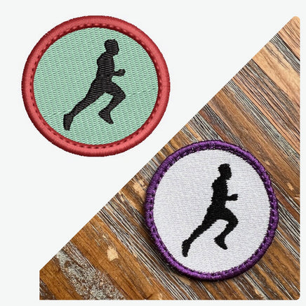 Running Patch Embroidery Design, 3 designs, Runner Patch embroidery design, Marathon patch design, In The Hoop Embroidery Design