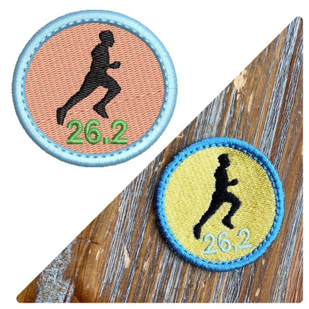 Running Patch Embroidery Design, 3 designs, Runner Patch embroidery design, Marathon patch design, In The Hoop Embroidery Design